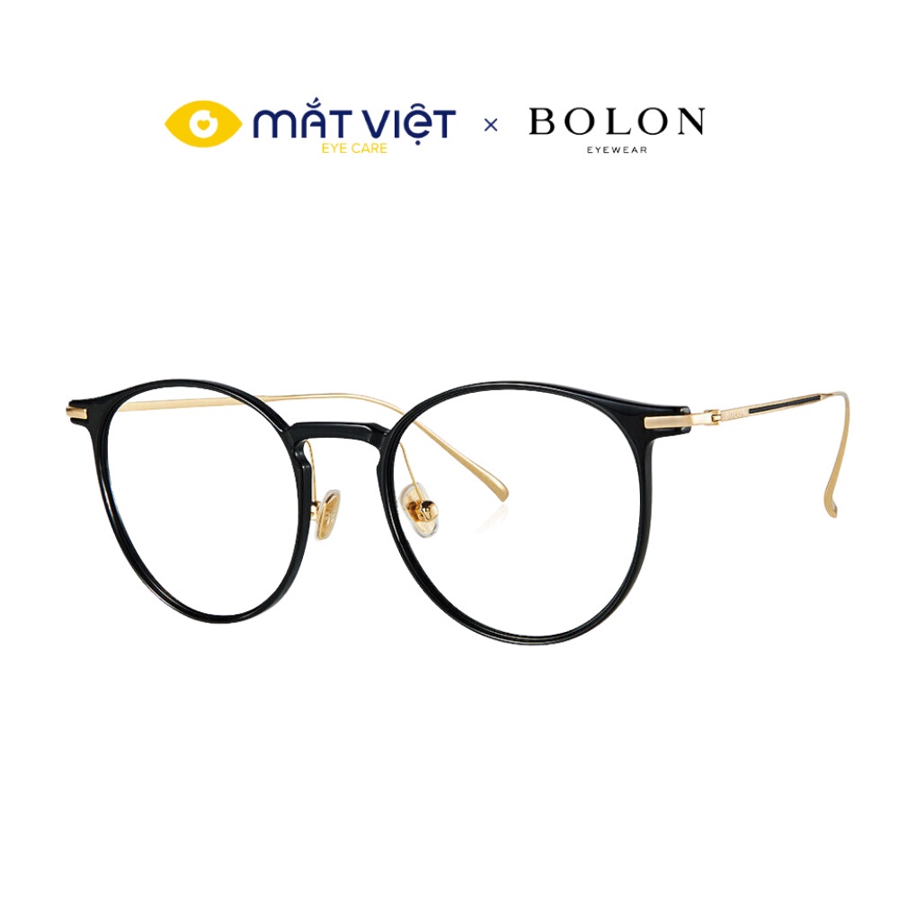Gọng kính Unisex BOLON BJ5011 B10 Dáng Tròn Màu Đen/Gold Chất liệu Acetate/Kim loại