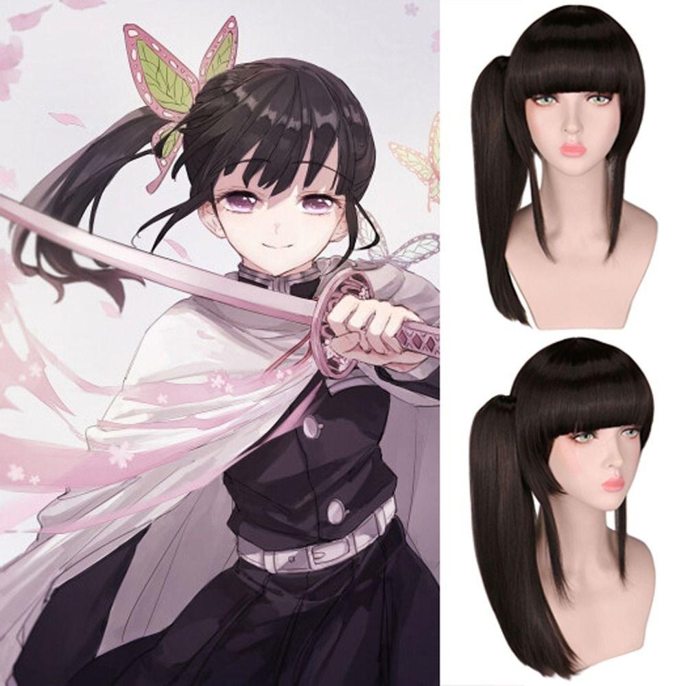 Tóc Giả Ngắn cosplay Nhân Vật kimetsu no yaiba Tuyuri kanao Trong demon slayer