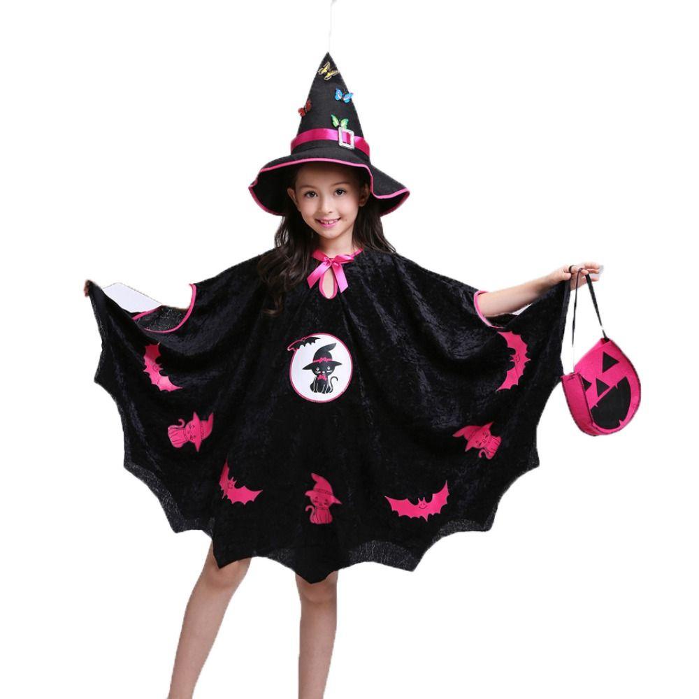 Fuhui Đầm Lưới Hóa Trang Phù Thủy Lấp Lánh Kèm Nón Phù Thủy Làm Quà halloween Cho Bé