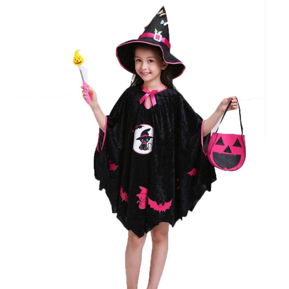 Mxfashionestore Đầm Hóa Trang Phù Thủy Phối Nón Lưới Lấp Lánh Sáng Tạo Cho Bé Dịp halloween