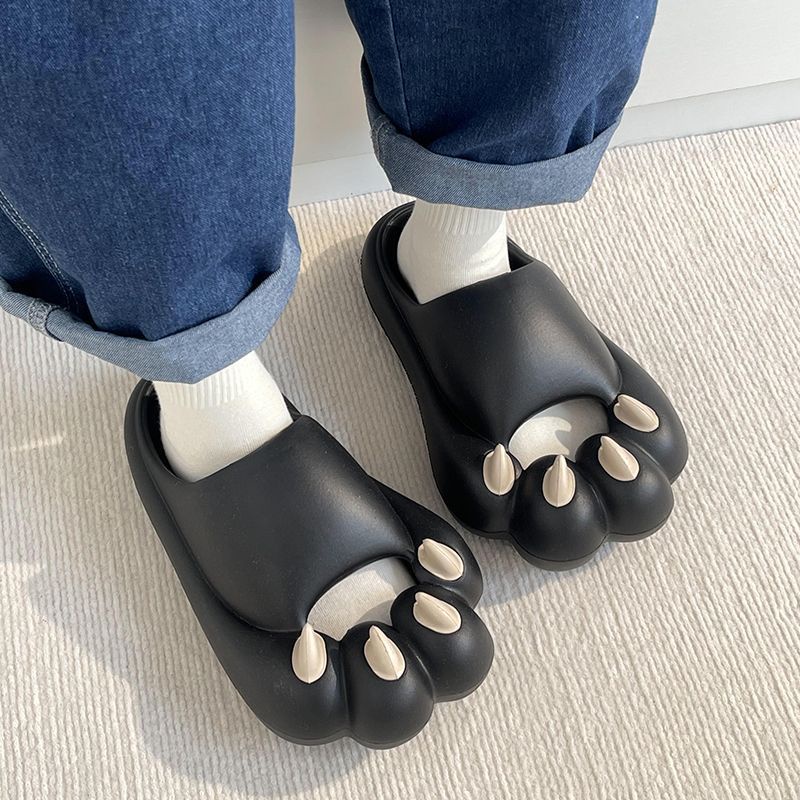 Dép Nhựa eva Bít Mũi Đế Dày Chống Trượt In Hình Chân Mèo Dễ Thương Thời Trang Mùa Hè Cho Cặp Đôi