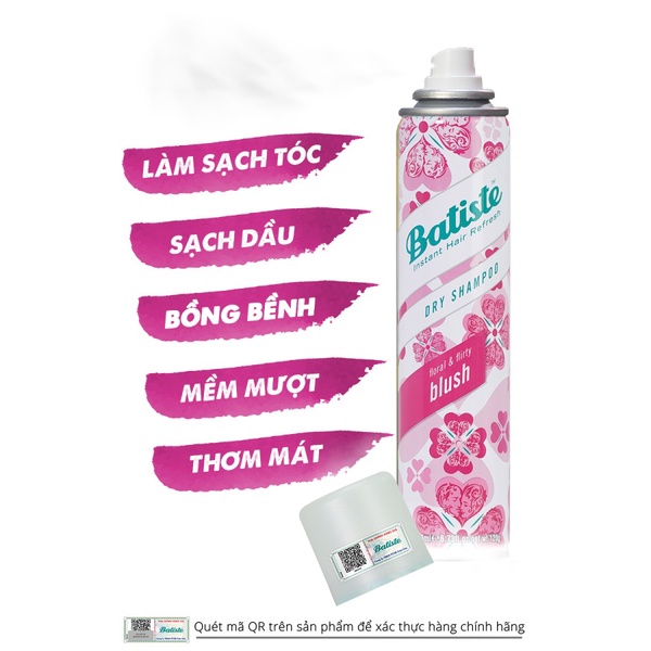 [ XẢ KHO HSD 19 / 05 / 2025 ] Dầu gội khô Batiste 200ml