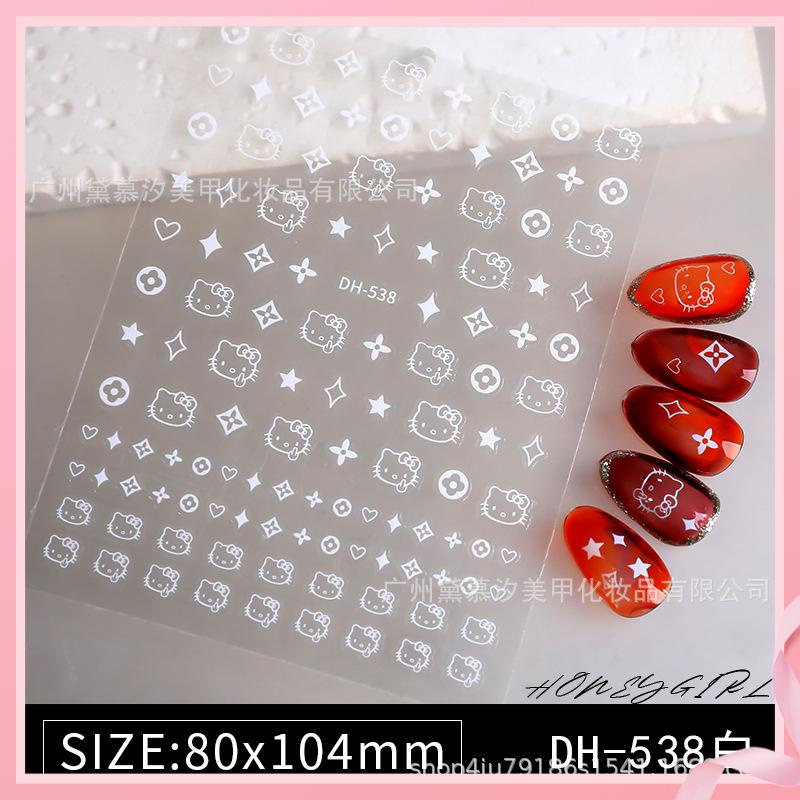 Miếng Dán Trang Trí Móng Tay Hình Mèo 3d Dễ Thương