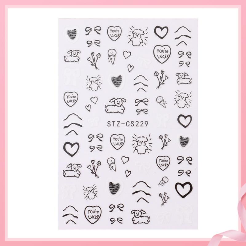 Mới Sticker Dán Móng Tay Họa Tiết Hoạt Hình graffiti Dễ Thương Bắt Mắt