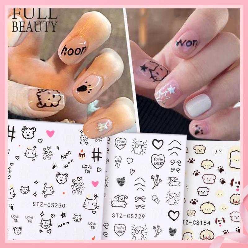 Mới Sticker Dán Móng Tay Họa Tiết Hoạt Hình graffiti Dễ Thương Bắt Mắt