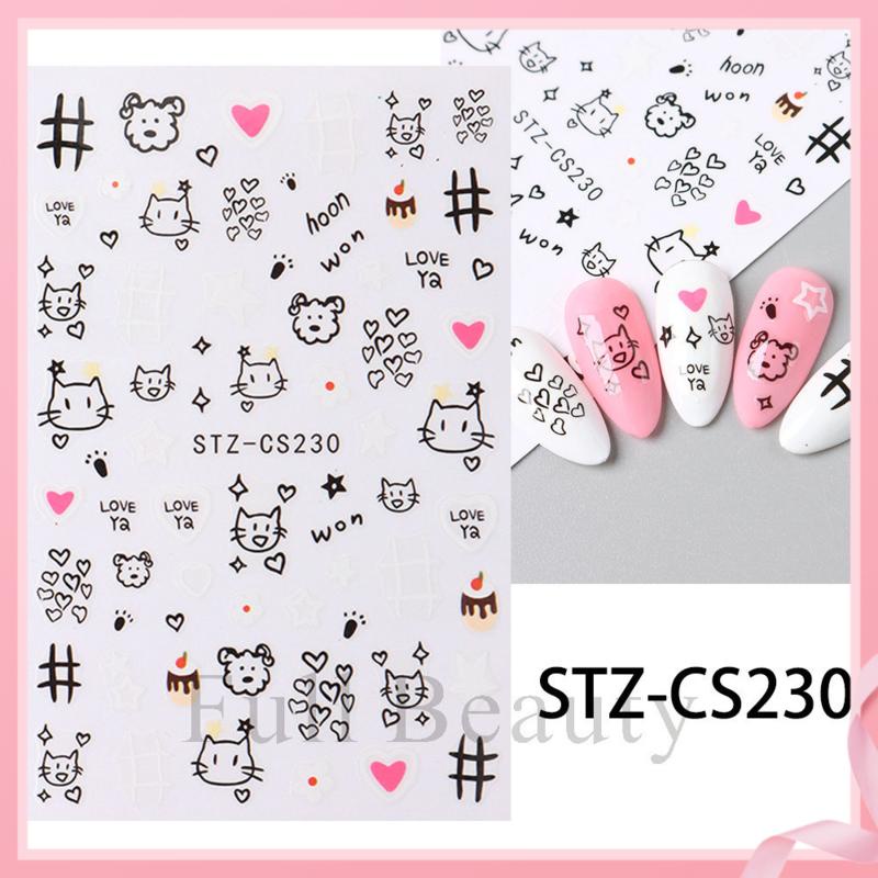 Mới Sticker Dán Móng Tay Họa Tiết Hoạt Hình graffiti Dễ Thương Bắt Mắt