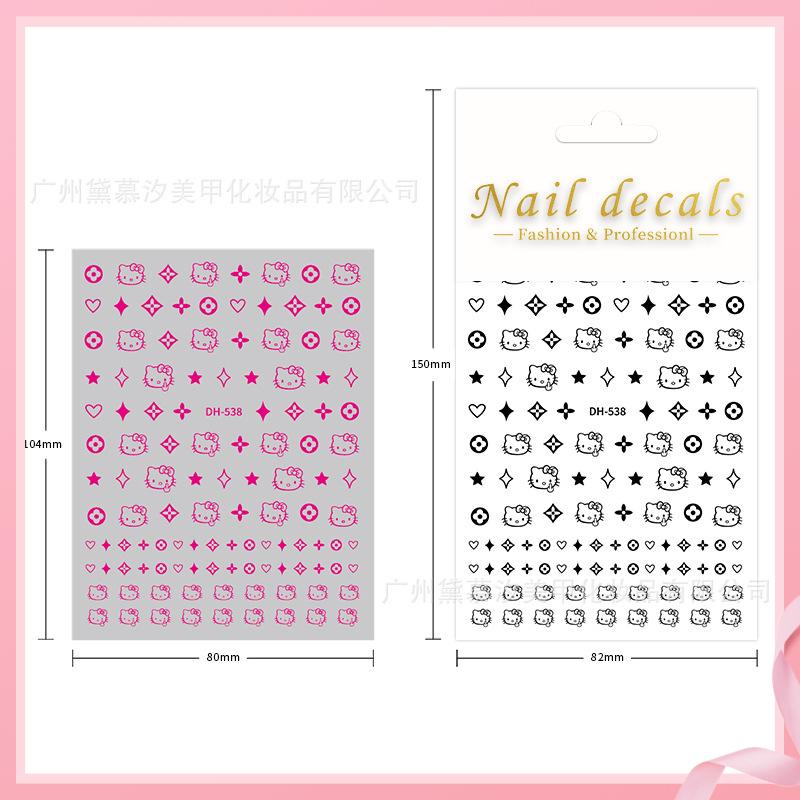 Miếng Dán Trang Trí Móng Tay Hình Mèo 3d Dễ Thương