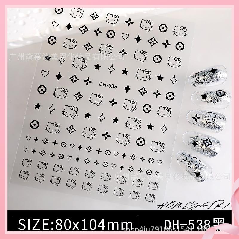 Miếng Dán Trang Trí Móng Tay Hình Mèo 3d Dễ Thương