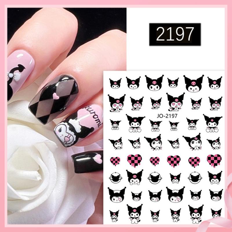 Dễ Thương Sticker Dán Móng Tay Hình Thỏ Gấu Kumamon Cún melody kuromi Đáng Yêu