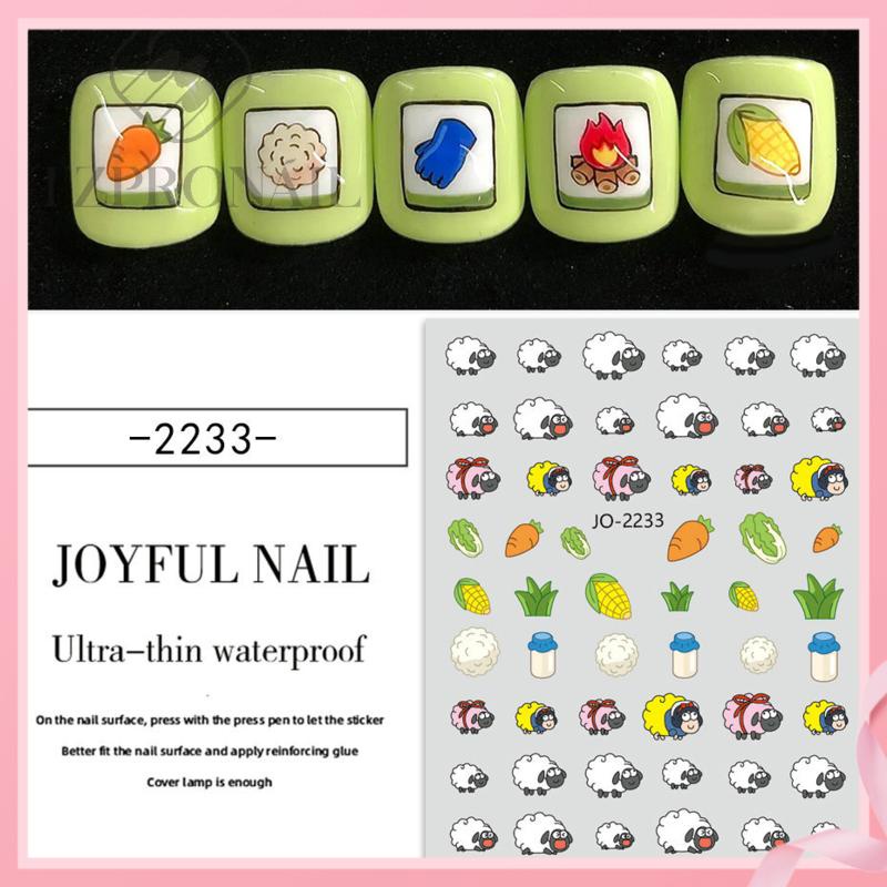 Dễ Thương Sticker Dán Móng Tay Hình Thỏ Gấu Kumamon Cún melody kuromi Đáng Yêu