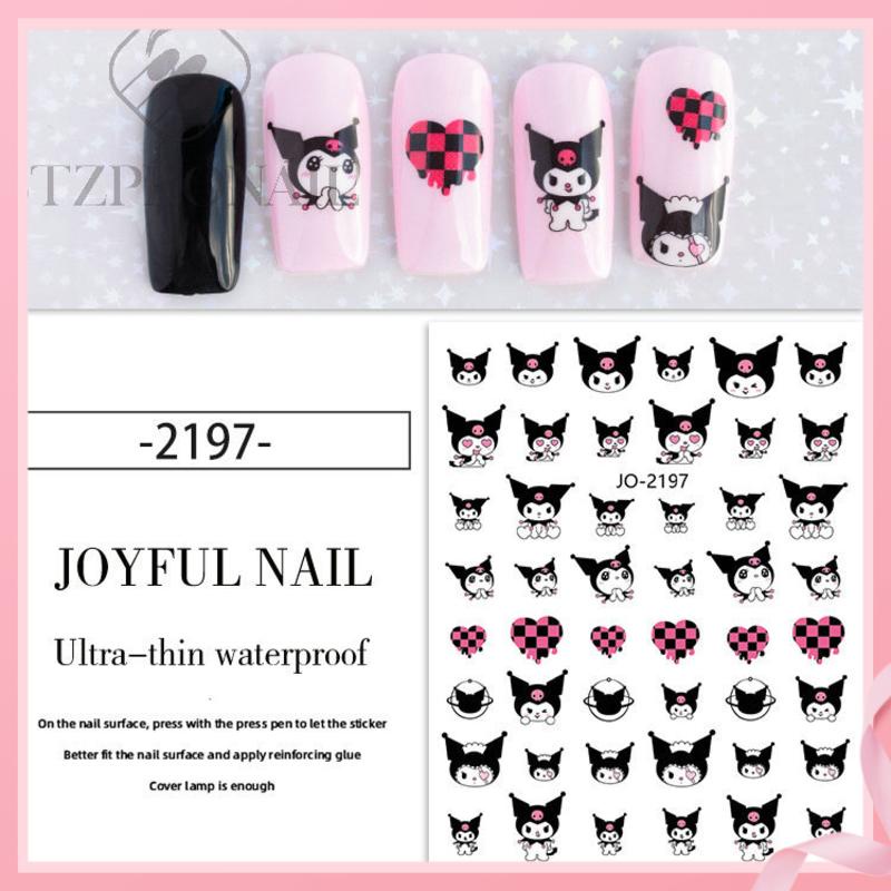 Dễ Thương Sticker Dán Móng Tay Hình Thỏ Gấu Kumamon Cún melody kuromi Đáng Yêu