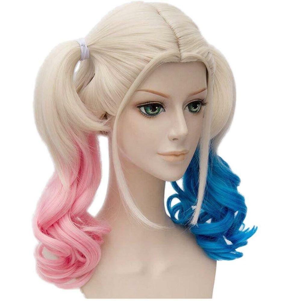 Tóc Giả cosplay harley quinn 1 Màu gradient Chất Lượng Cao