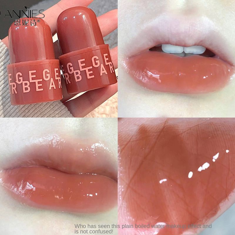 Gege Bear Liquid Lipstick Jelly Lâu Không Dính Cốc Son Môi Dưỡng Ẩm Màu Đỏ Anh Đào Hồng Lip Tint Hàn Quốc Trang Điểm Môi * KÍNH