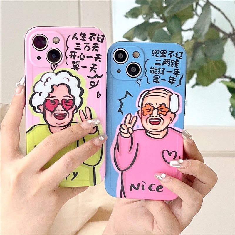 Hoạt Hình Ốp Điện Thoại Mềm Hình Ông Bà Và Bà Đáng Yêu Cho iphone14 14pro 14promax 13 13pro 13promax 12 12pro 12promax 11