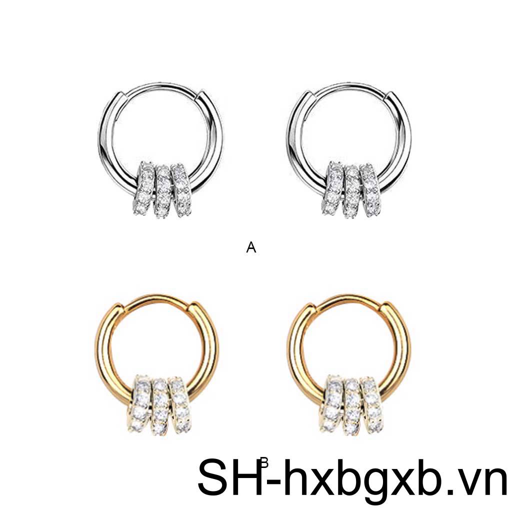 Set 2 Khuyên Tai Kim Loại Thanh Lịch Cho Nữ