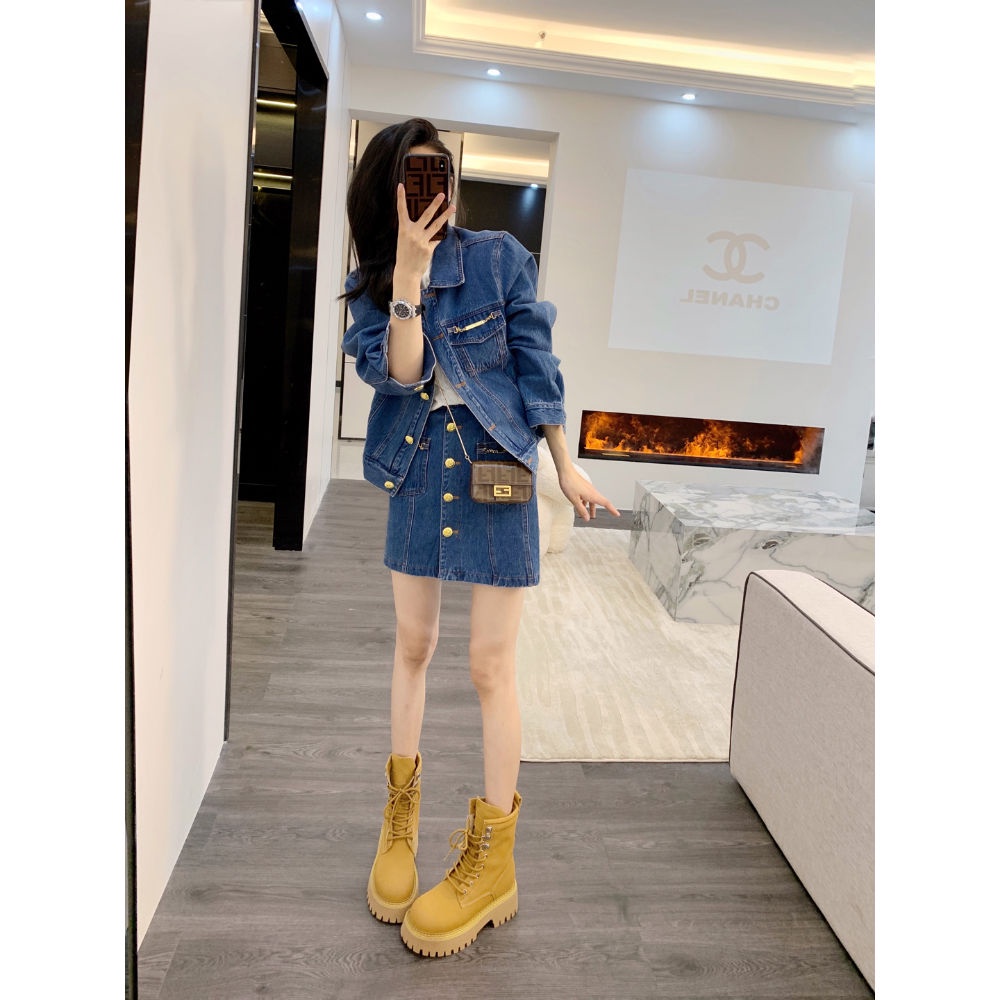 Set Áo Váy denim Thời Trang Mùa Thu 2023 Cho Nữ