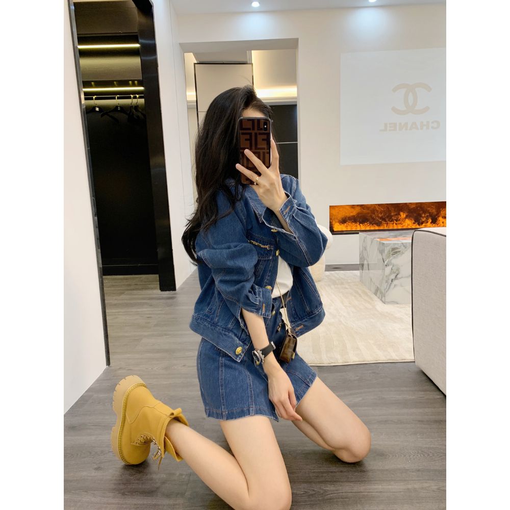 Set Áo Váy denim Thời Trang Mùa Thu 2023 Cho Nữ
