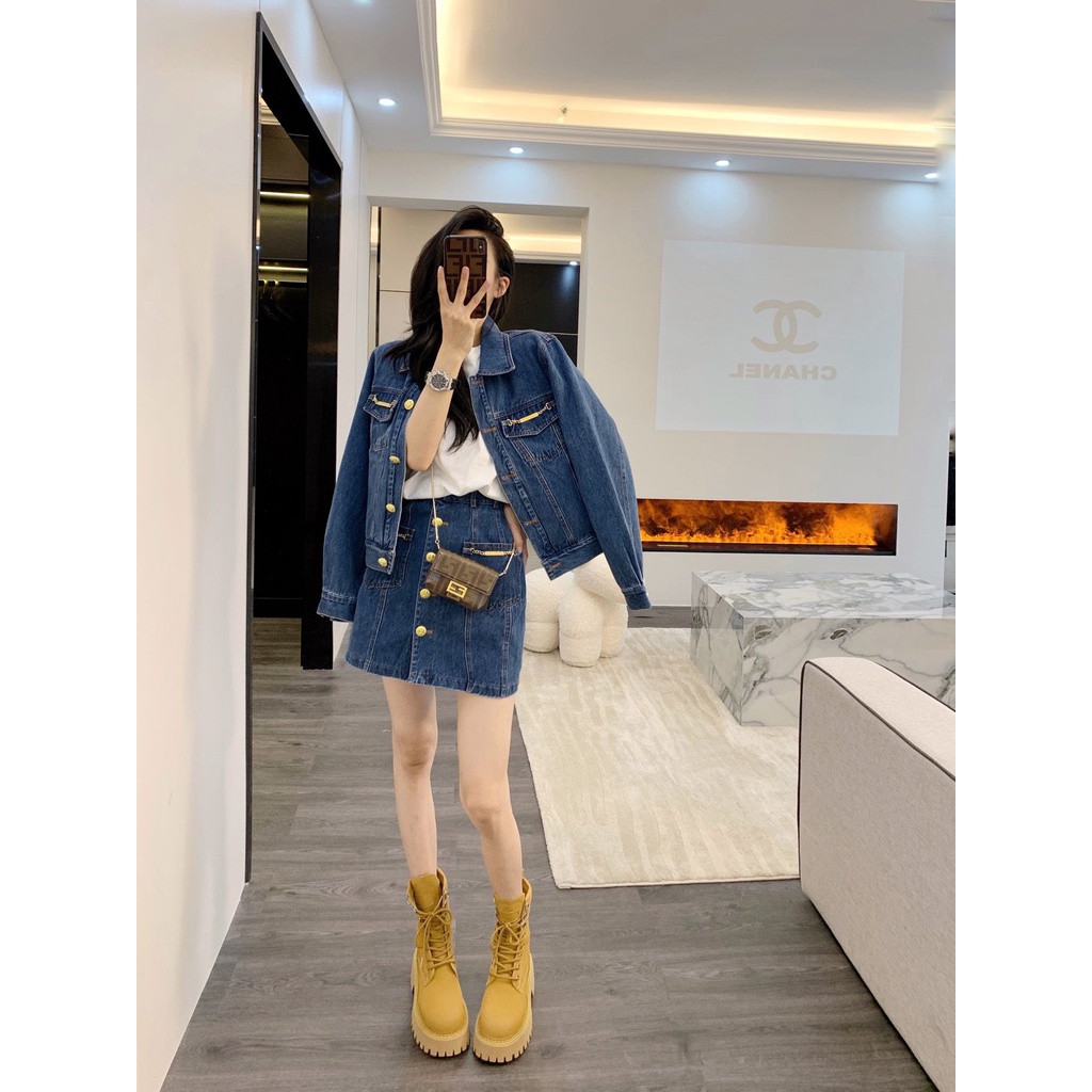 Set Áo Váy denim Thời Trang Mùa Thu 2023 Cho Nữ
