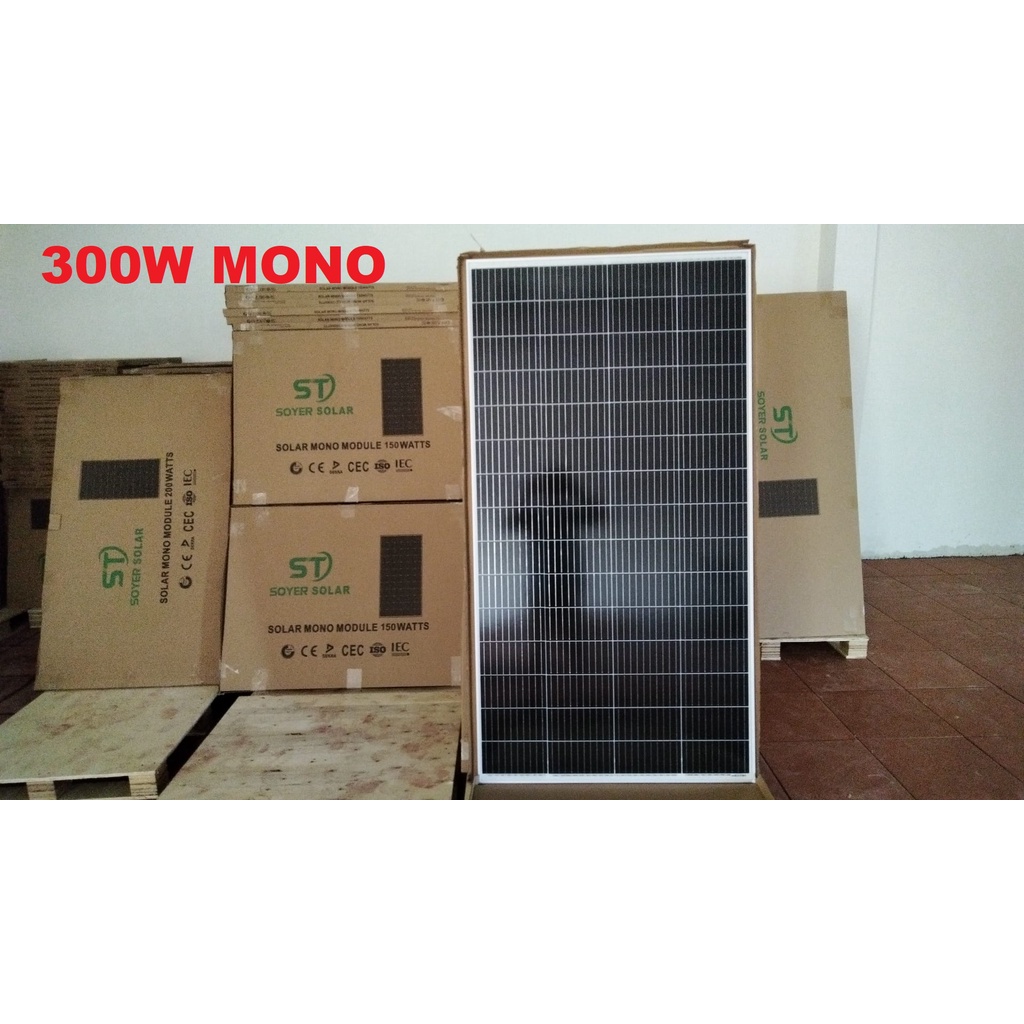 Tấm pin mặt trời Mono 300W SOYER SOLAR-HÃNG SOYER SOLAR CÔNG NGHỆ MỚI 11 BUSBARS  MỚI 100%