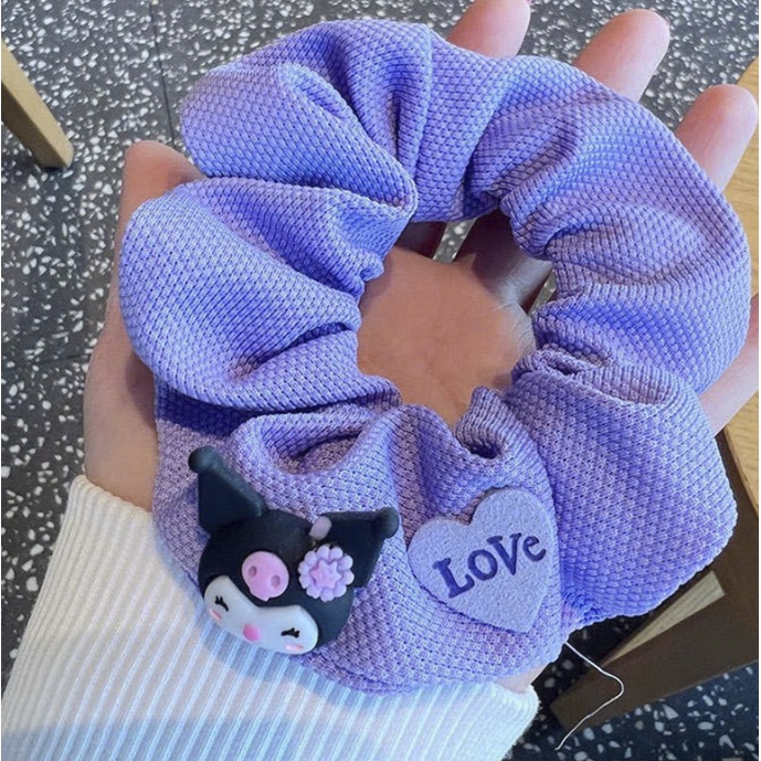 Buộc Tóc Scrunchies Kuromi Hàng To Đẹp Dễ Thương