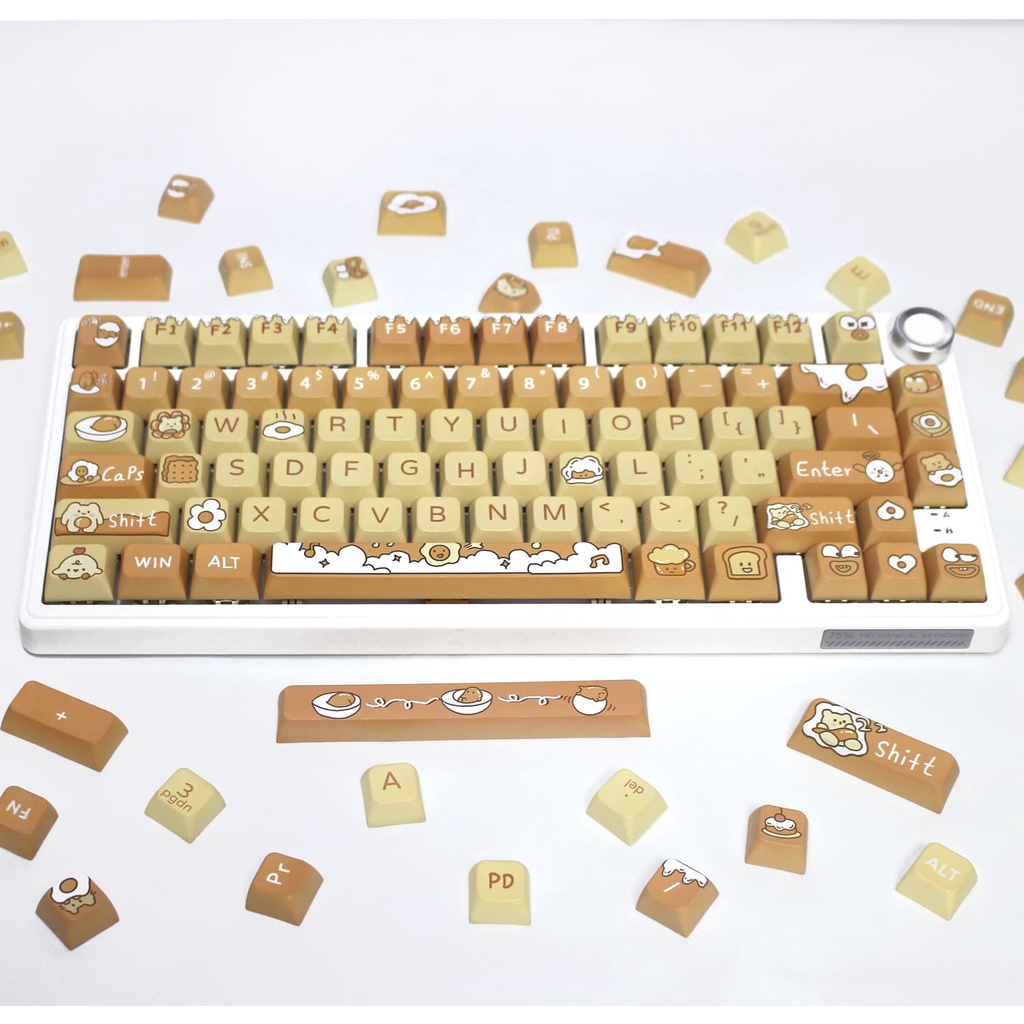 Fried Eggs Keycap XDA Profile Hoạt Hình PBT DYE SUB Bàn Phím Cơ Keycap