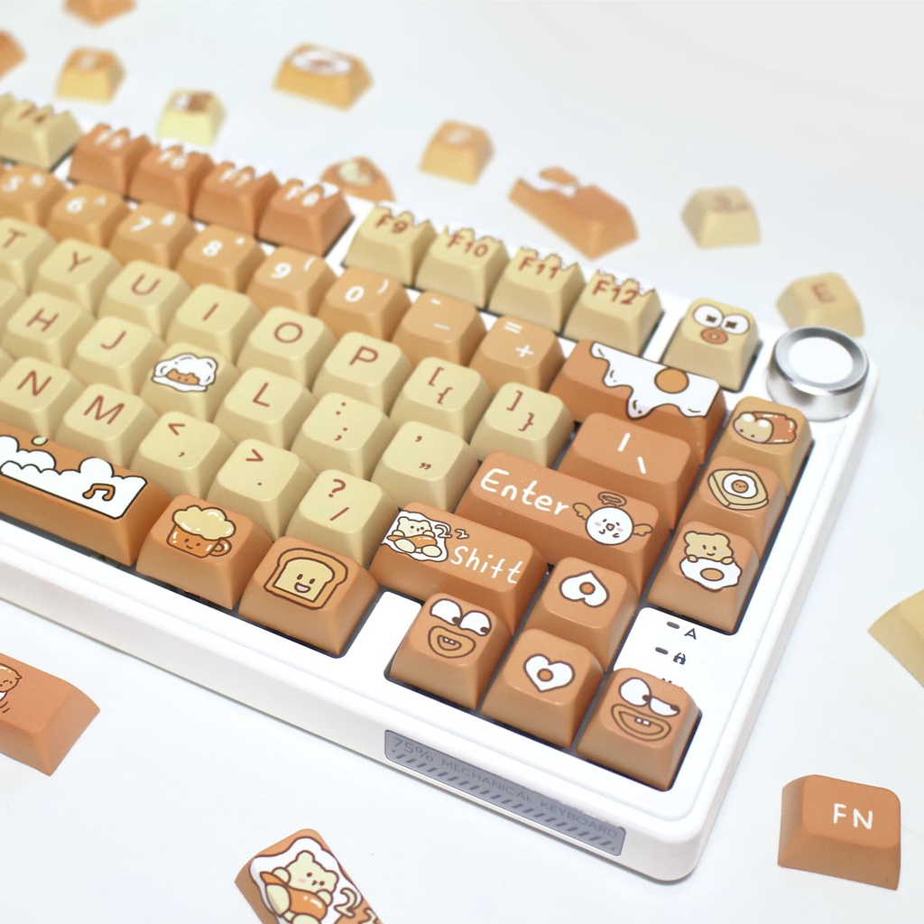 Fried Eggs Keycap XDA Profile Hoạt Hình PBT DYE SUB Bàn Phím Cơ Keycap