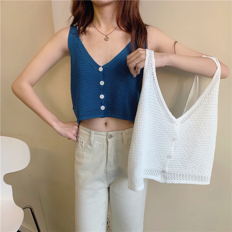 Áo Dệt Kim Không Tay Dáng Ôm Thời Trang Mùa Hè Hàng Mới Dành Cho Bạn Nữ