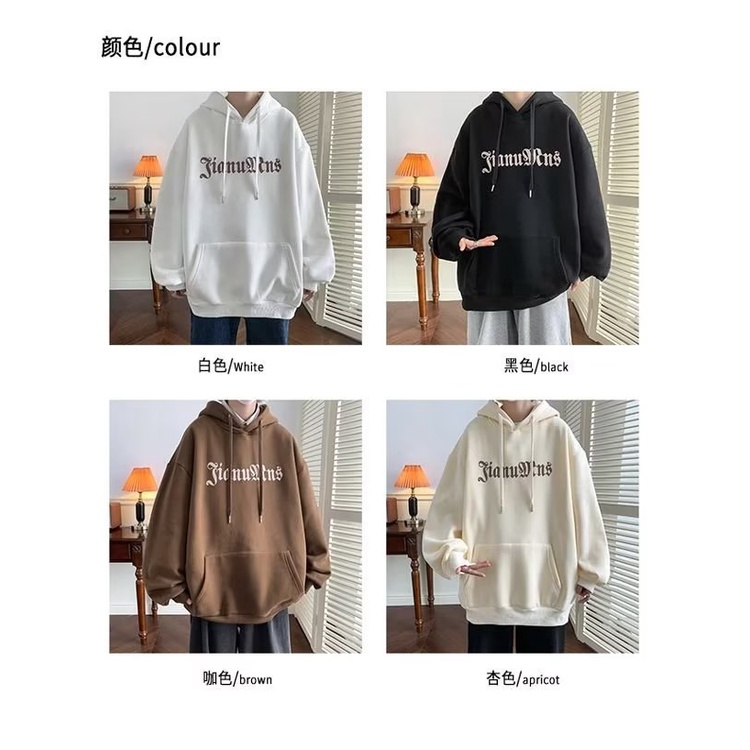 Áo hoodie Nam Xuân Thu Hiphop Oversize Vintage Cặp Đôi Mũ Trùm Đầu