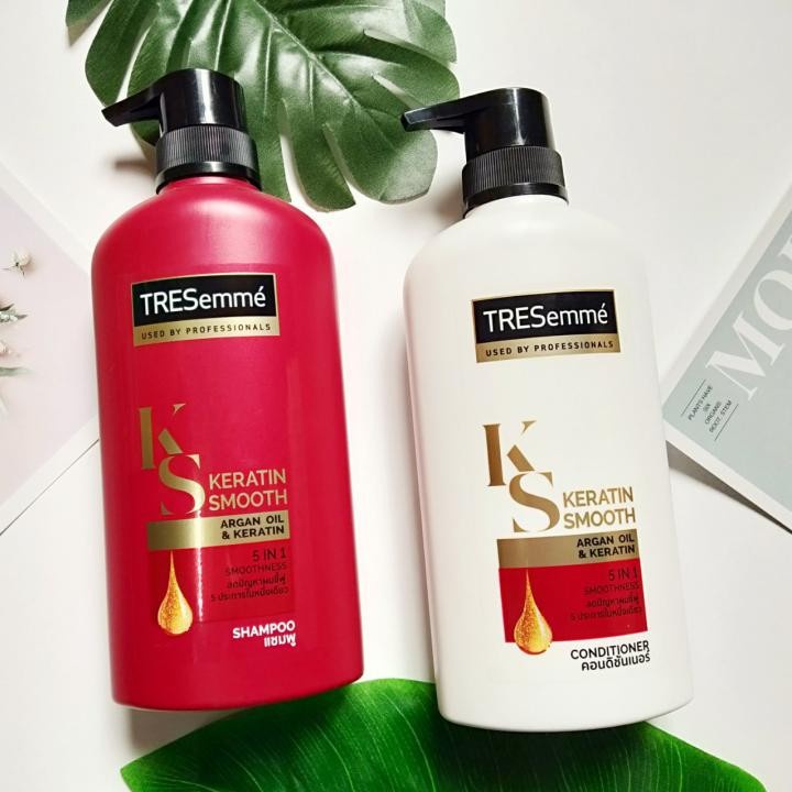 Cặp Gội Xả Tresemme Keratin Smooth 5in1 Thái Lan 450ML Nuôi Dưỡng Tóc Mềm Mượt Siêu Thơm