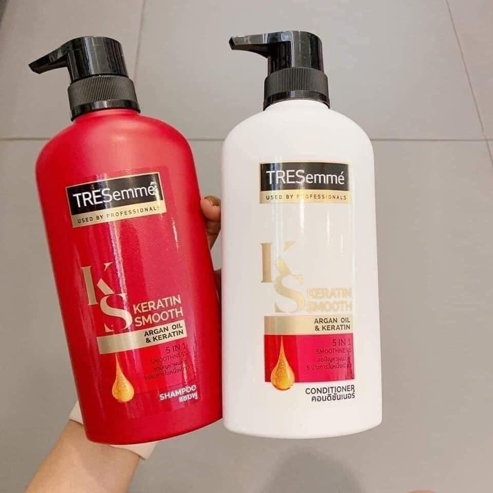 Cặp Gội Xả Tresemme Keratin Smooth 5in1 Thái Lan 450ML Nuôi Dưỡng Tóc Mềm Mượt Siêu Thơm