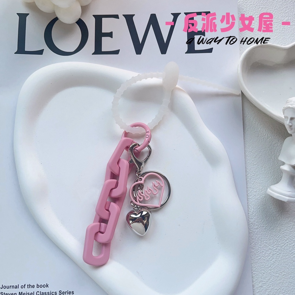 Móc Khóa Hình Trái Tim Bằng Silicon acrylic Đơn Giản