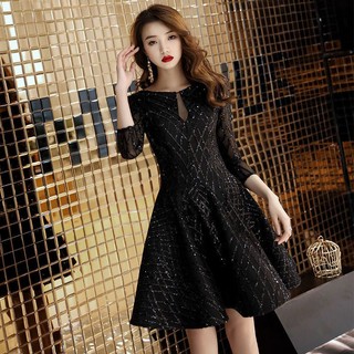 Đầm dự tiệc màu đen thiết kế sang trọng cho nữ