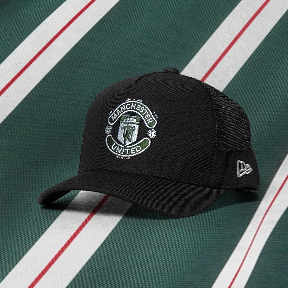 Nón Nỉ MU-HXK-Đen logo xanh lá