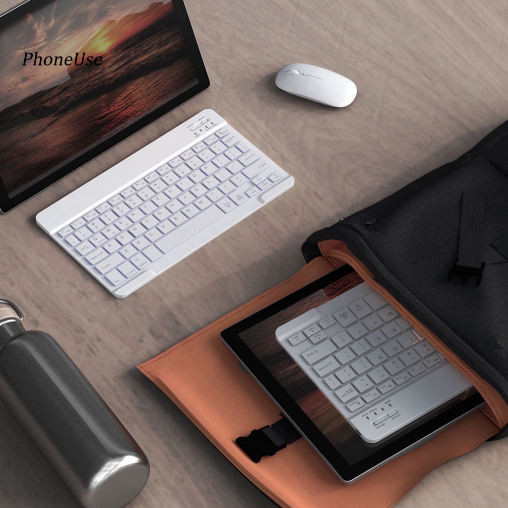 Pu Bàn Phím bluetooth Không Dây mini Siêu Mỏng Nhẹ Thoáng Khí Có Thể Sạc Lại 30 Phím