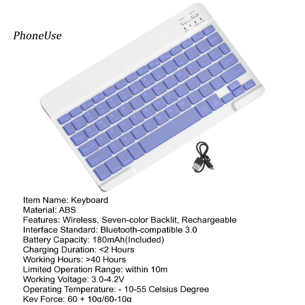 Pu Bàn Phím bluetooth Không Dây mini Siêu Mỏng Nhẹ Thoáng Khí Có Thể Sạc Lại 30 Phím