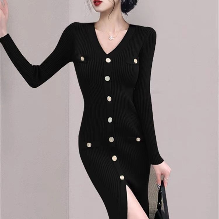 Đầm sweater Dáng Ôm Phong Cách Pháp Thời Trang Mùa Thu Hàng Mới 2023