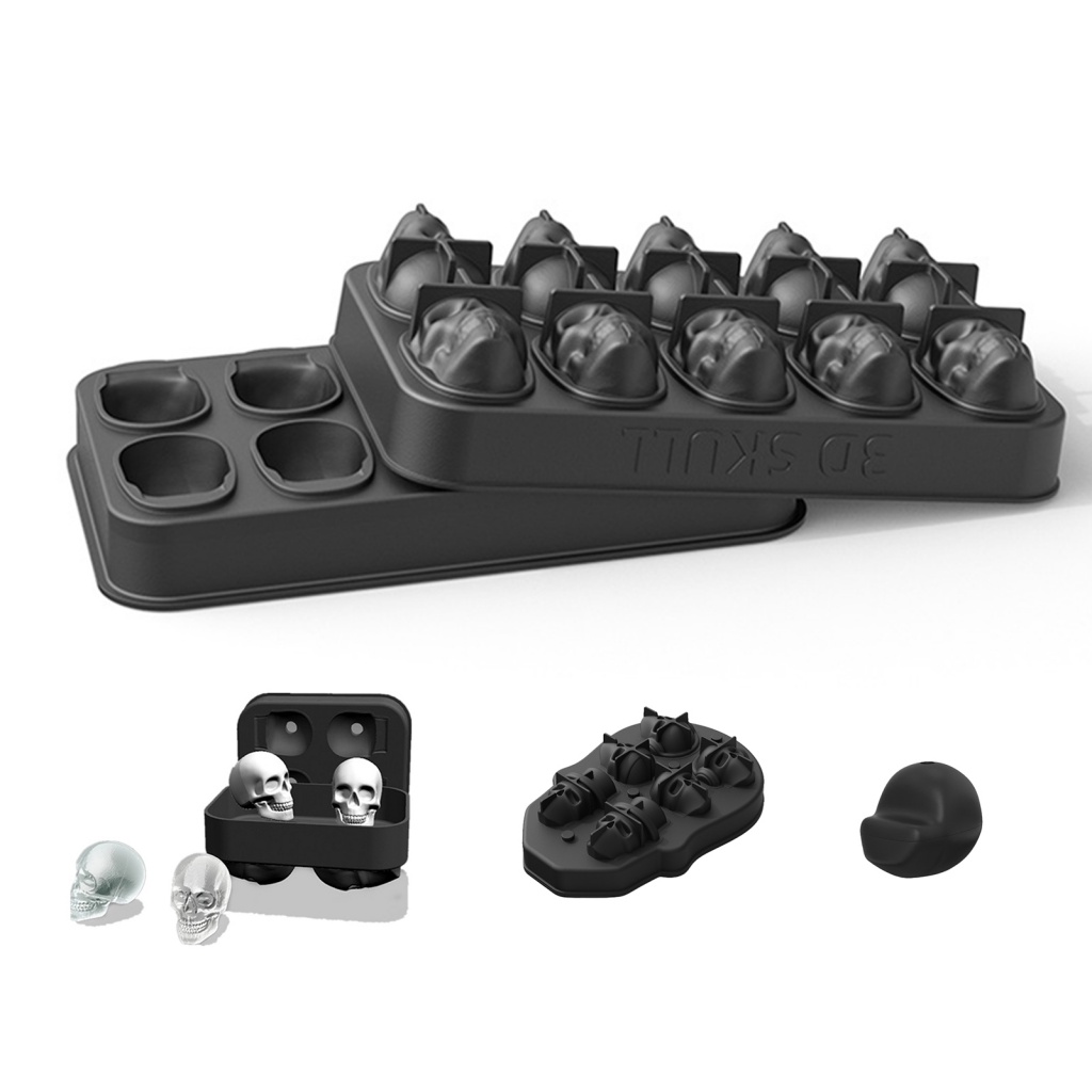 Phụ Kiện Chuyên Dụng Dành Cho Xe Hơi| Khuôn silicone Làm Đá Hình Đầu Lâu Sáng Tạo Dễ Dàng Sử Dụng