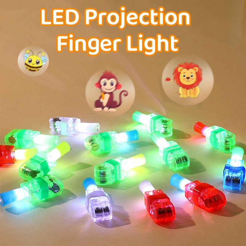 Hoạt Hình Đèn led Chiếu Ngón Tay Hình Hoạt Họa Vui Nhộn Cho Bé