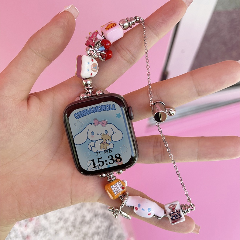 PANDORA Dễ Thương Dây Đeo Chuỗi Hạt Kim Loại Cho iwatch 8 7 6 5 se 4 3 2 1 49mm 41mm 45mm 44mm 40mm 38mm 42mm
