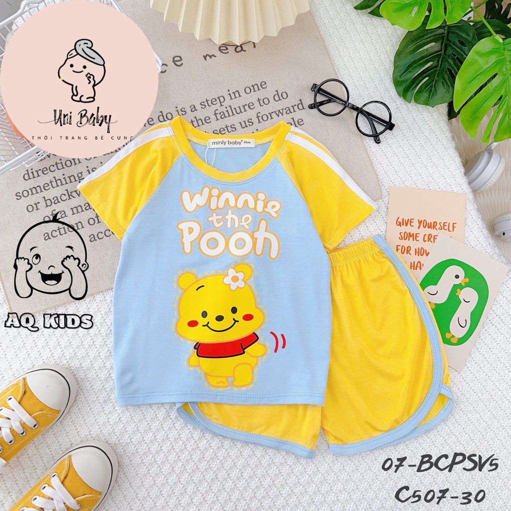 Bộ Cộc Tay Minlybaby Vải Thun Lạnh, Đồ Bộ Mùa Hè Bé Trai Hàng Chính Hãng - Unibaby - BCPSV5