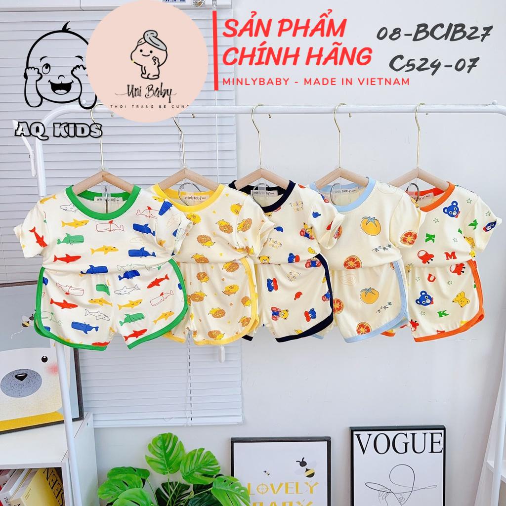 Bộ Cộc Tay Bé Trai Vải Thun Lạnh Mềm Mát Hàng Chính Hãng Minlybaby - Unibaby - C524