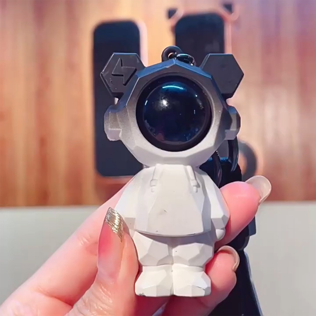 Móc Khóa Hình Gấu / Phi Hành Gia 3d Bằng pvc Hoạt Hình Dễ Thương diy