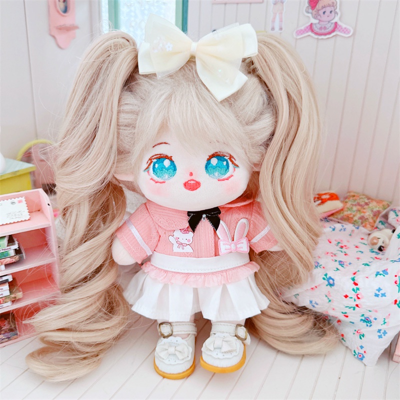 Búp Bê Nhồi Bông cotton 20cm Mặc Váy Đồng Phục Dễ Thương