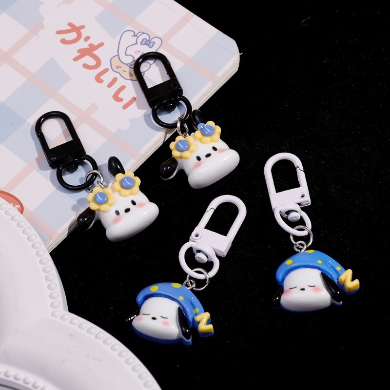 Móc Khóa mini pa cha dog / Móc Khóa Hình Chú Chó Hoạt Hình Đang Ngủ / Chìa Khóa Đơn Giản Sáng Tạo Tự Làm Dành Cho Cặp Đôi
