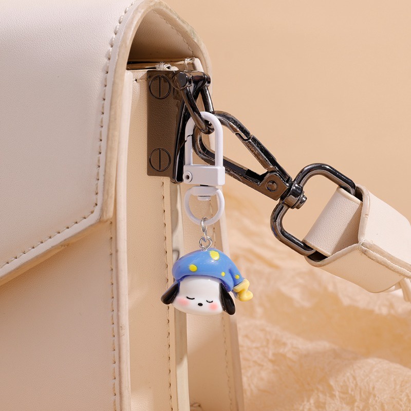 Móc Khóa mini pa cha dog / Móc Khóa Hình Chú Chó Hoạt Hình Đang Ngủ / Chìa Khóa Đơn Giản Sáng Tạo Tự Làm Dành Cho Cặp Đôi