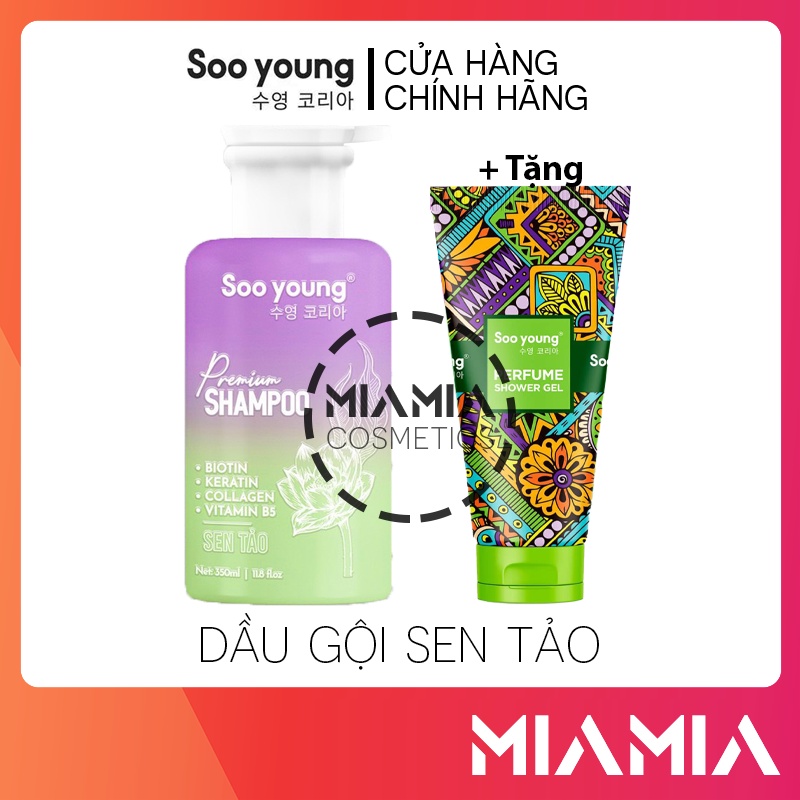 Dầu Gội Sen Tảo Soo Young Premium Shampoo Chính Hãng Tặng Sữa Tắm