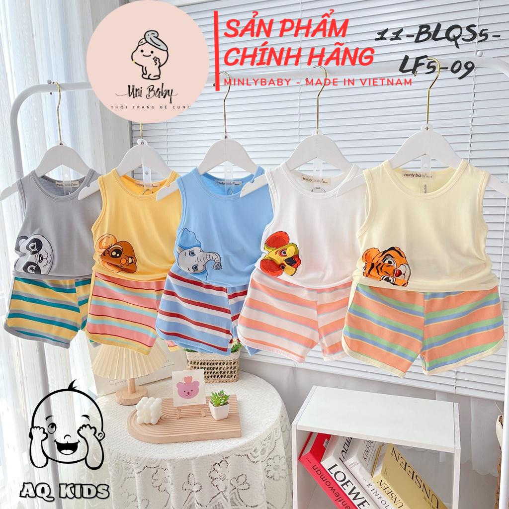 Bộ minkymom, Minlybaby ba lỗ size đại cho bé trai, bé gái vải thun lạnh sọc thoáng mát Uni baby - BLQS5