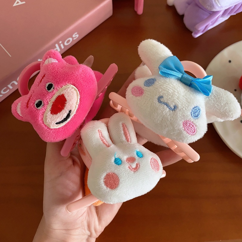 JOJO COCO SANRIO Kẹp Tóc Hình Chú Gấu / Cá Mập Nhồi Bông Dễ Thương Cho Nữ