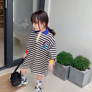 Đầm from rộng Polo Sọc Cho Bé