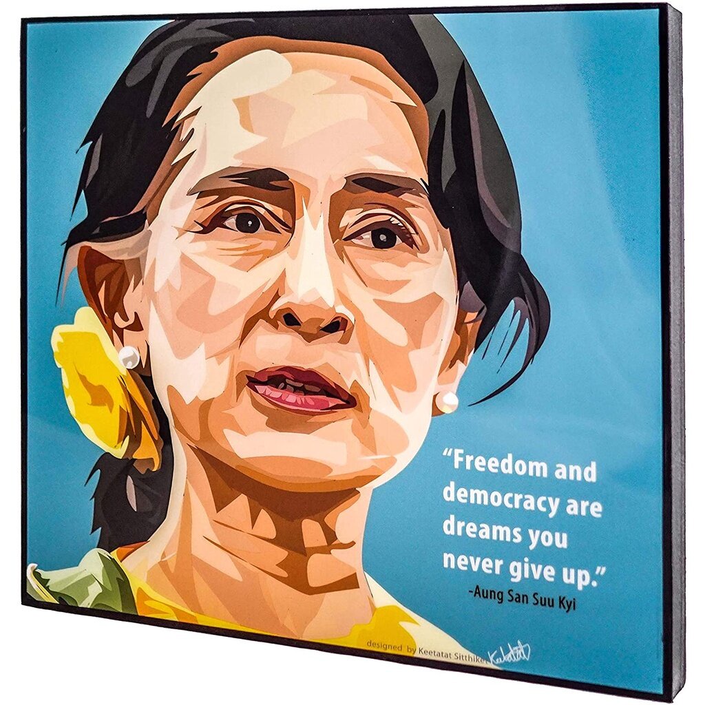Aung San Suu Kyi Poster Trích Dẫn Đề Can Dán Tường Tranh Ảnh Đóng Khung Nghệ Thuật Pop